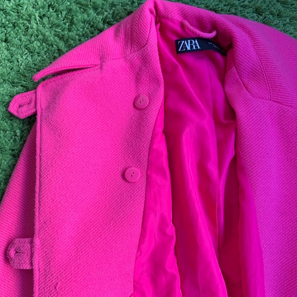 Zara double breasted oversized coat pink - Picture 5 of 9